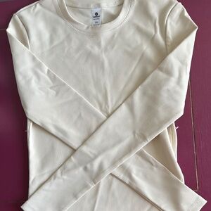 90 Degree by Reflex Ribbed Crew Neck Top XS | Whitecap Gray | NWT